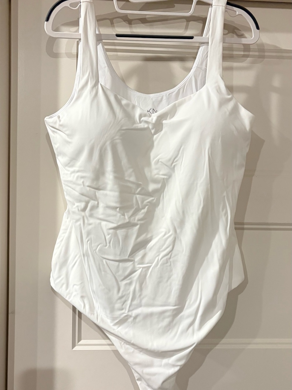 Klassy Network White Scoop-Neck Bodysuit